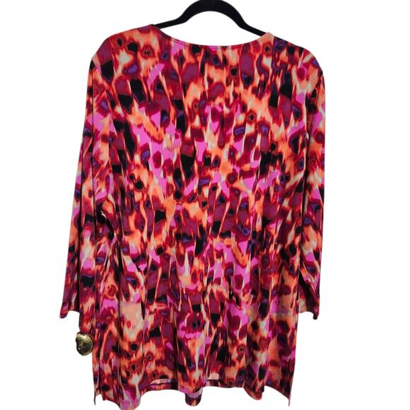 Susan Graver Womens XL Shirt Tunic Abstract Pattern Jeweled V-neckline - Picture 5 of 9